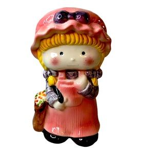 Vintage 1987 Kotkobuka Ceramic Girl Bank **Missing Stopper